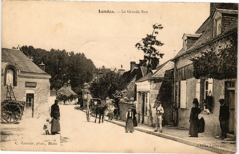 Carte postale ancienne Landes - La Grande Rue