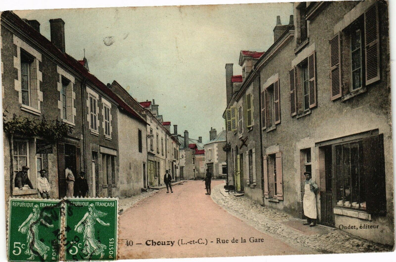 Carte postale ancienne Cheuzy (L.-et-C.) - Rue de la Gare