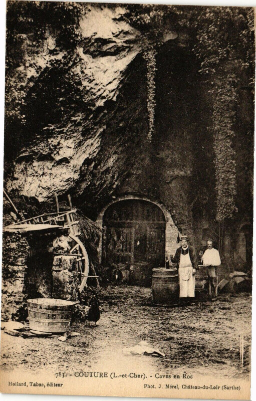 Carte postale ancienne Couture (L.-et-Cher) - Caves en Rue