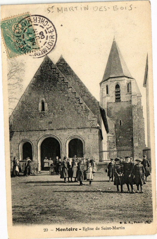 Carte postale ancienne Montoire - Eglise de Saint-Martin