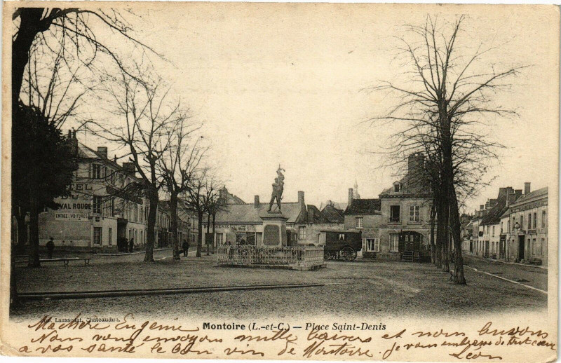 Carte postale ancienne Montroire (L.-et-C.) - Place Saint-Denis