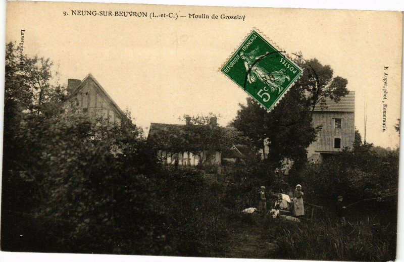 Carte postale ancienne Neung-sur-Beuvron (L.-et-C.) - Moulin de Groselay à Neung-sur-Beuvron