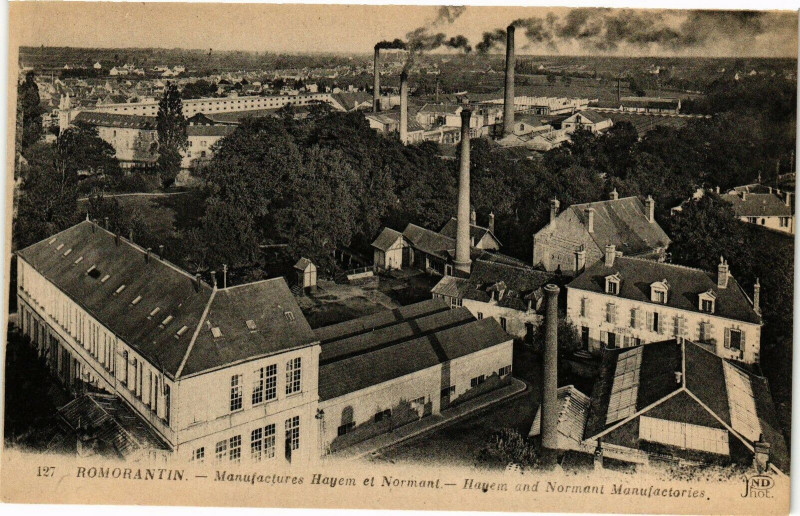 Carte postale ancienne Romorantin - Manufactures Hayem et Normant -