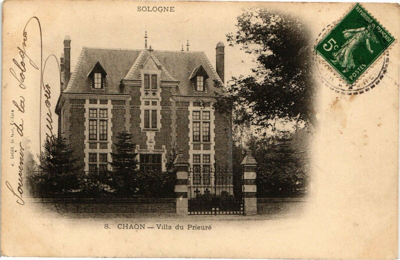 Carte postale ancienne Sologne - Chaon - Villa du Prieure à Chaon