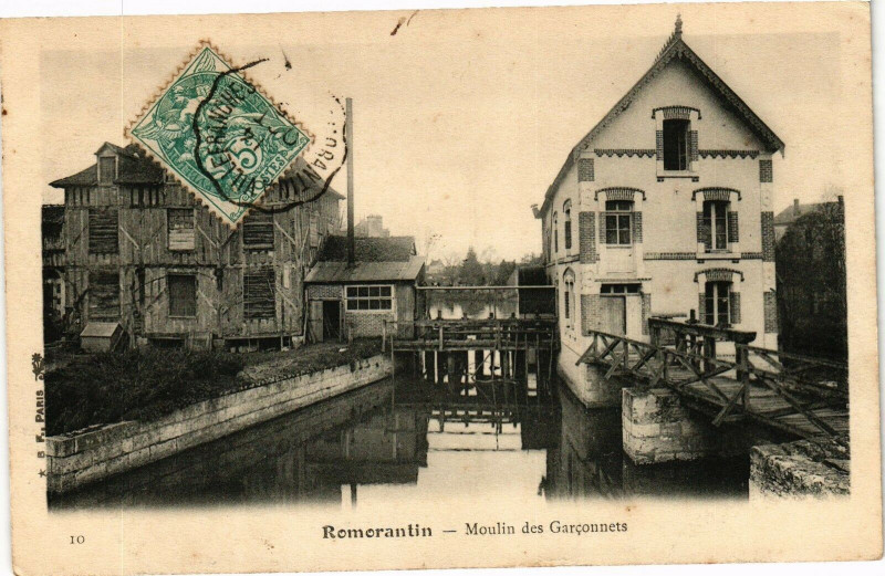 Carte postale ancienne Romorantin - Moulin des Garconnes