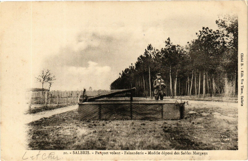 Carte postale ancienne Salbris - Paquet volant - Faisanderie - Modele depose des Sables à Salbris