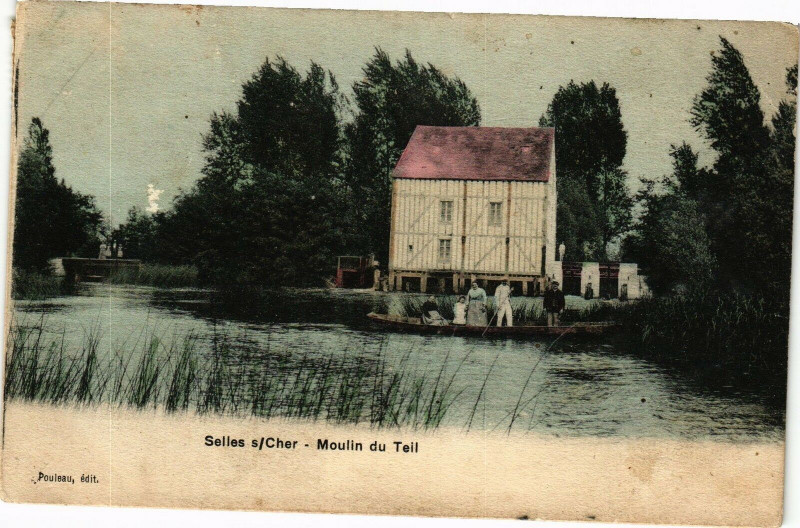 Carte postale ancienne Selles s/Cher - Moulin du Teil