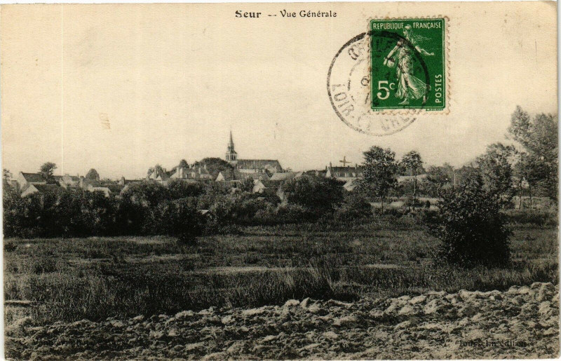 Carte postale ancienne Seur - Vue générale à Seur