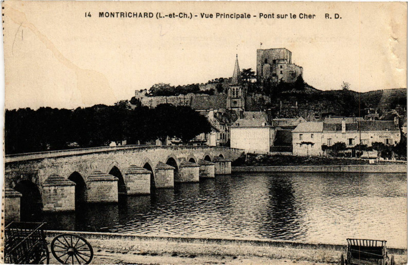 Carte postale ancienne Montrichard-Vue Principale-Pont sur le Cher