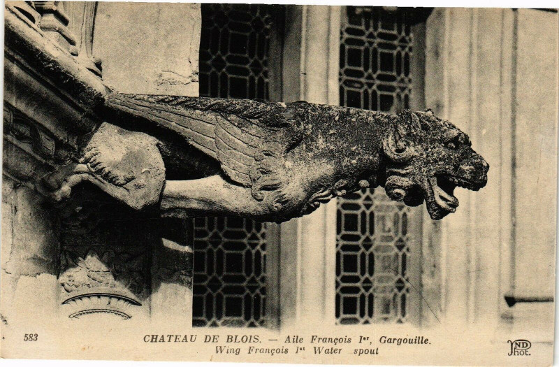 Carte postale ancienne Chateau de Blois-Gargouille à Blois
