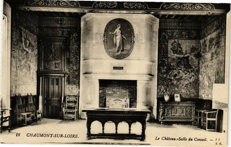 Carte postale ancienne Chaumont-sur-Loire-Le Chateau-Salle du Conseil à Chaumont-sur-Loire