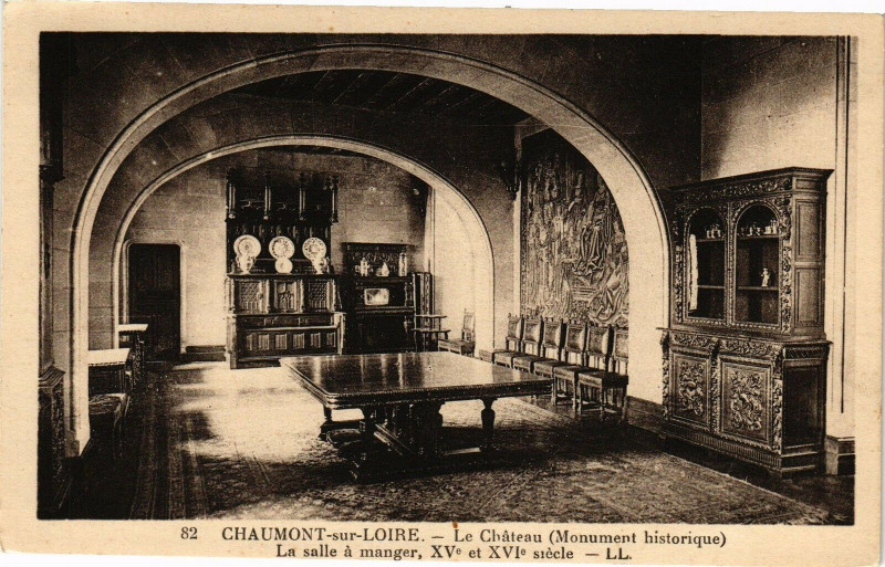 Carte postale ancienne Chaumont-sur-Loire-Le Chateau-La salle a manger à Chaumont-sur-Loire