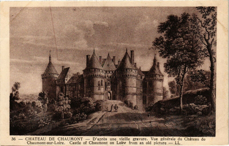 Carte postale ancienne Chateau de Chaumont-D'apres une vieille gravure