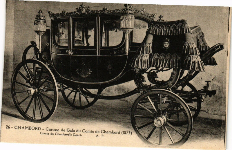 Carte postale ancienne Chambord - Carrossse de Gala du Comte de Chambord (1873) à Chambord