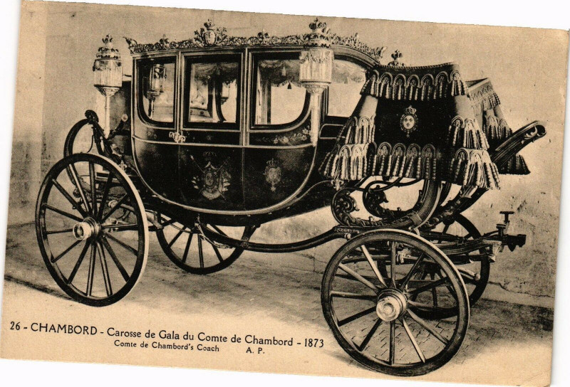 Carte postale ancienne Chambord - Carrossse de Gala du Comte de Chambord (1873) à Chambord