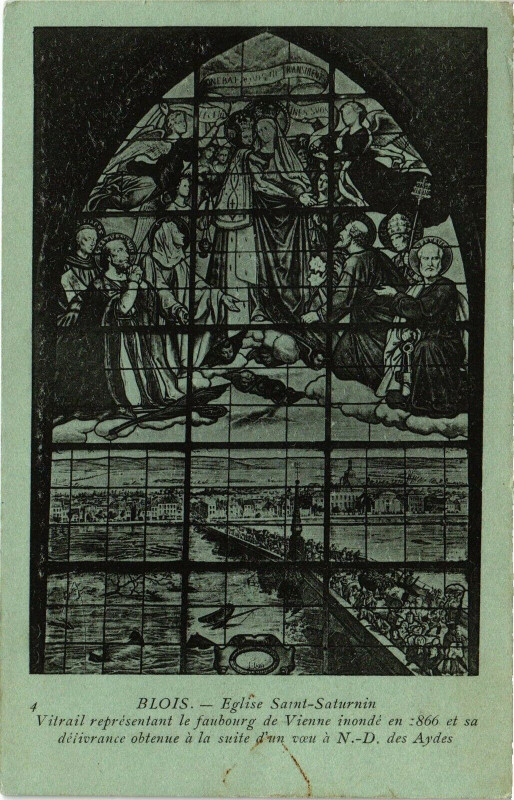 Carte postale ancienne Blois-Eglise St-Saturnin à Blois