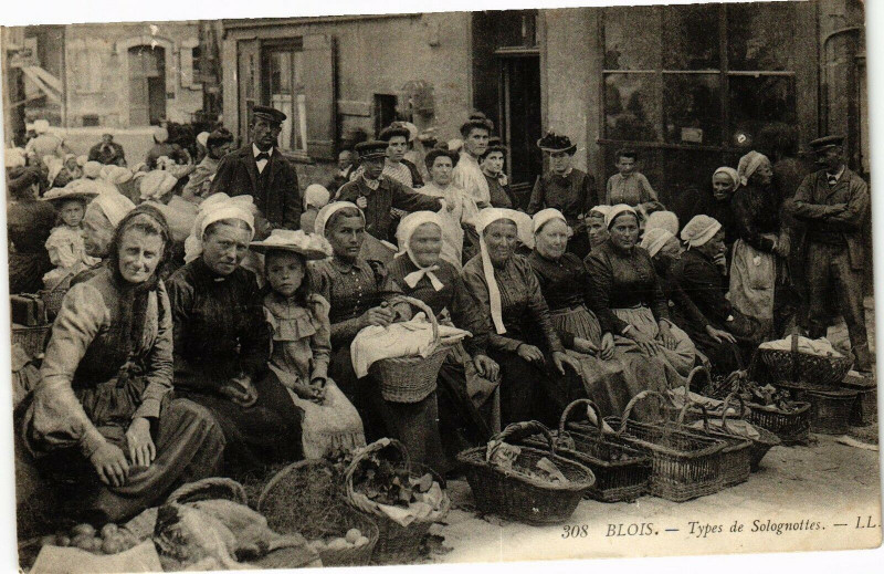 Carte postale ancienne Blois - Types de Solognottes à Blois