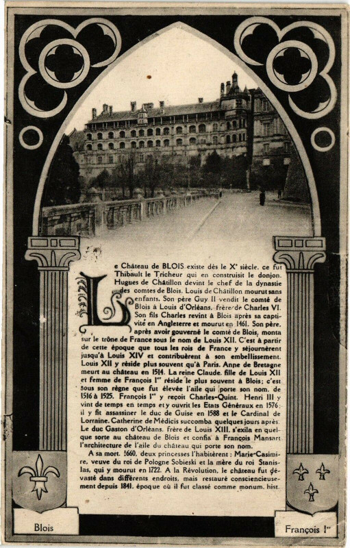 Carte postale ancienne Blois-Le Chateau de Blois à Blois
