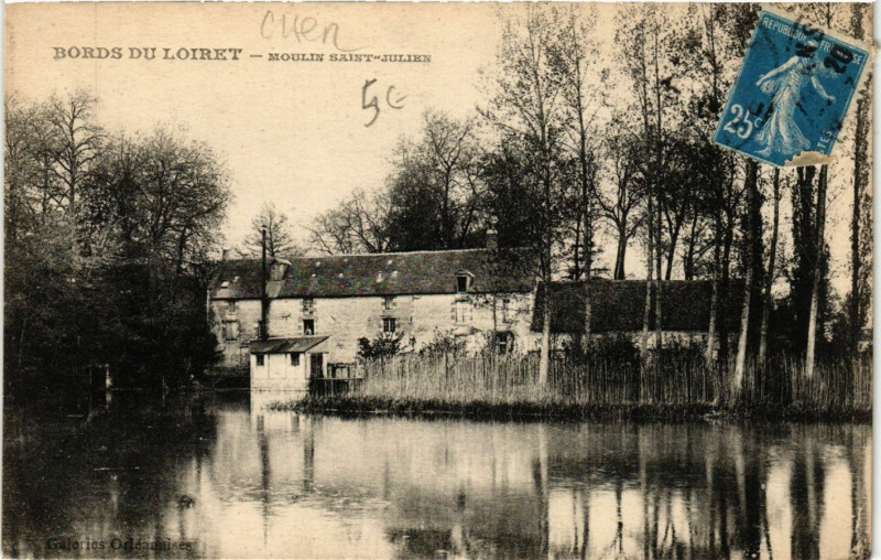 Carte postale ancienne Moulin Saint-Julien - Bords du Loiret