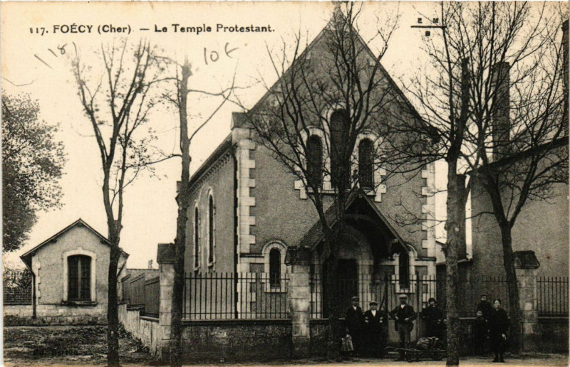 Carte postale ancienne Foecy - Foécy - Le Temple Protestant à Foëcy