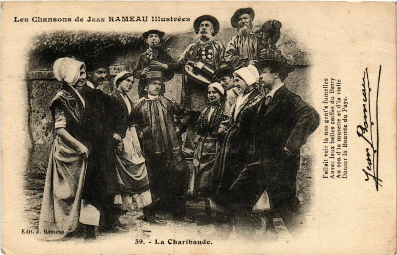 Carte postale ancienne La Charibaude - Les Chansons de Jean Rameau - Folklore