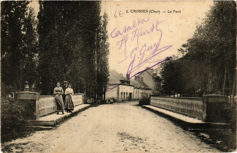 Carte postale ancienne Crosses - Le Pont à Crosses