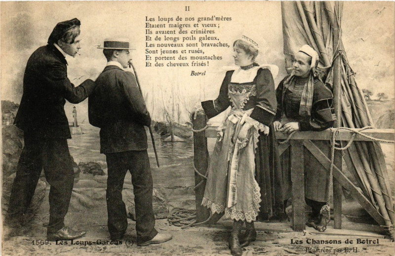 Carte postale ancienne Les Loups-Garous - Les Chansons de Botrel - Folklore