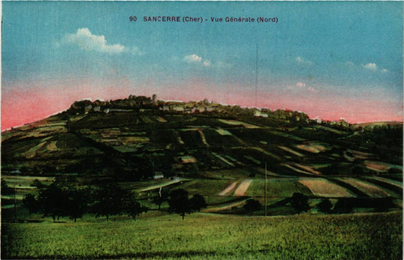 Carte postale ancienne Sancerre - Vue générale - Nord à Sancerre
