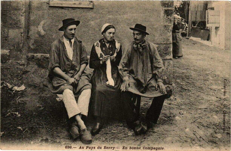 Carte postale ancienne Au Pays du Berry En bonne Compagnie