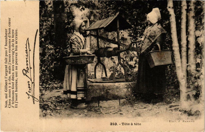 Carte postale ancienne Tete a tete