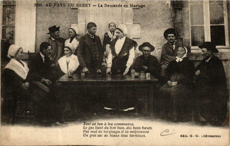 Carte postale ancienne Au Pays du Berry La Demande en Marriage