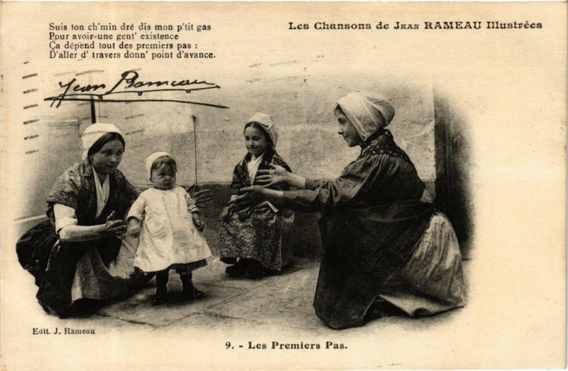 Carte postale ancienne Les premiers pas