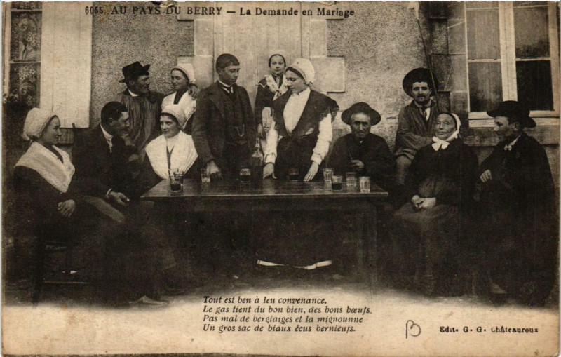 Carte postale ancienne Au Pays du Berry La Demande en Marriage