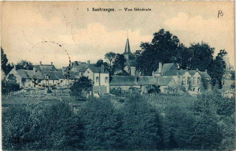 Carte postale ancienne Santranges Vue générale à Santranges
