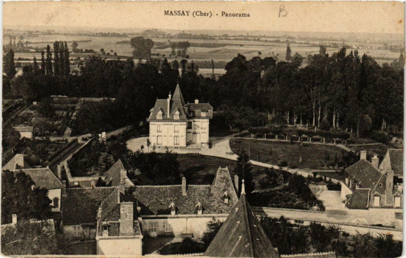 Carte postale ancienne Massay Panorama à Massay