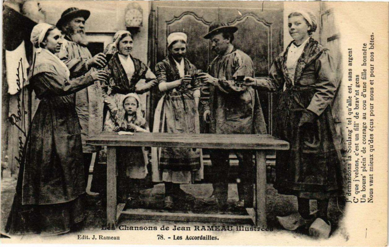 Carte postale ancienne Les Accordailles