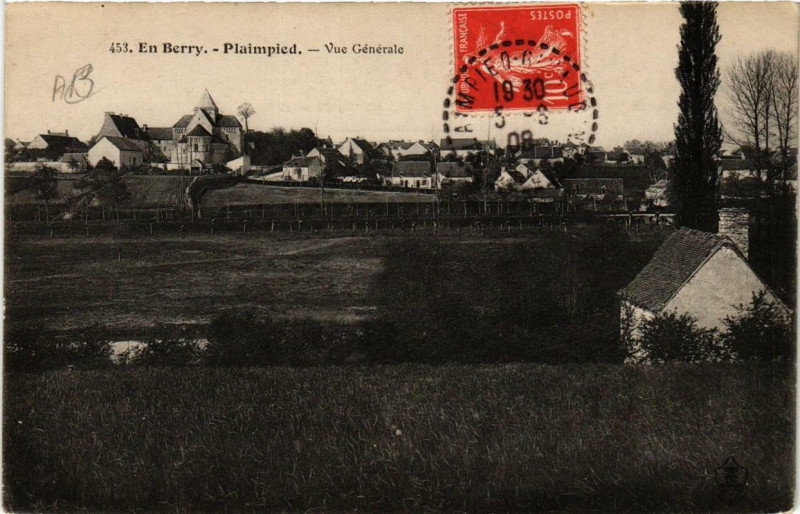 Carte postale ancienne En Berry Plaimpied Vue générale