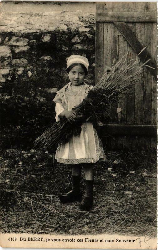 Carte postale ancienne De Berry, je vous envoie ces Fleurs et mon Souvenir