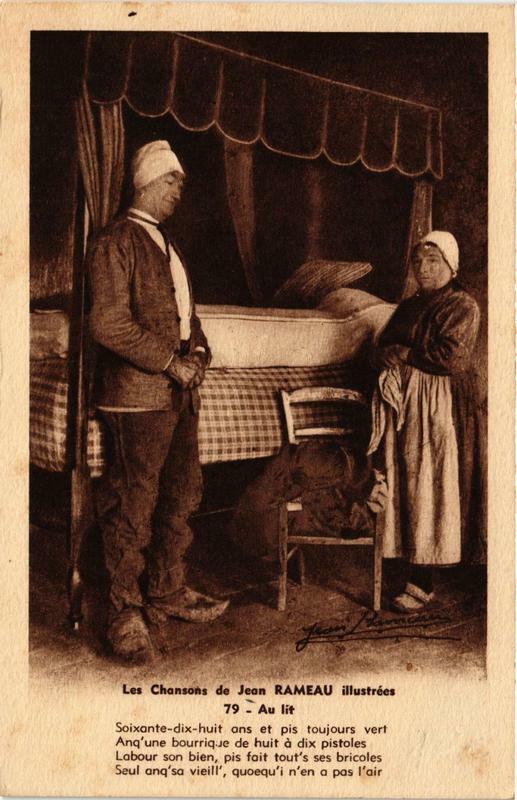 Carte postale ancienne Au lit