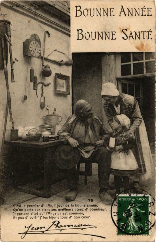 Carte postale ancienne Bounne Année Bounne Sante