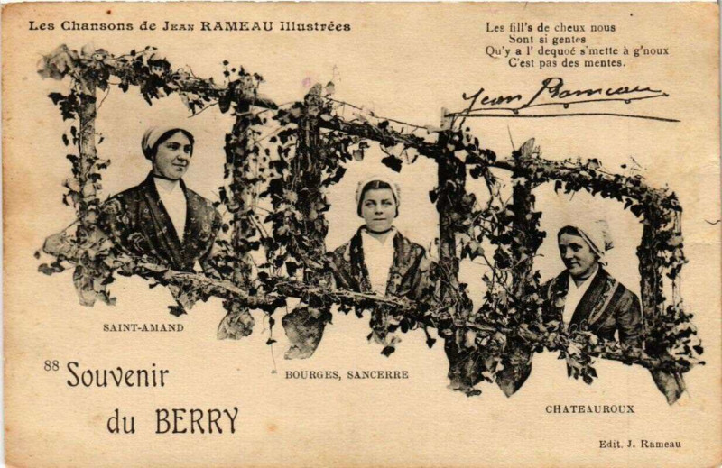 Carte postale ancienne Souvenir du Berry