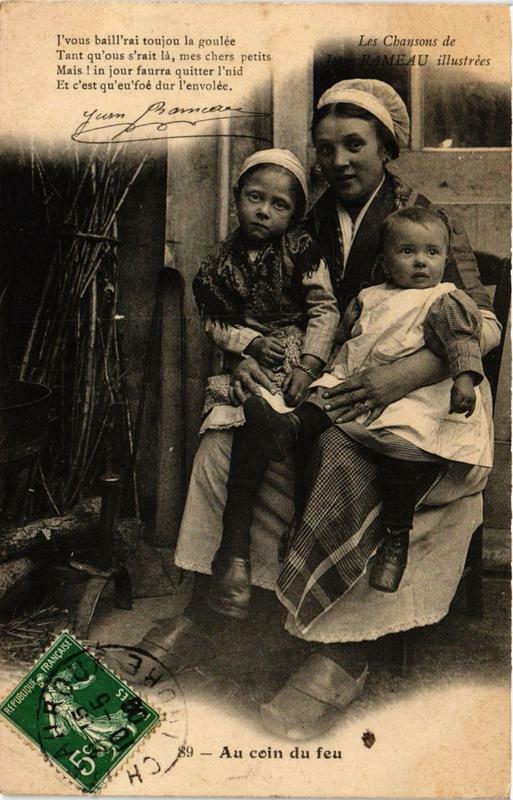 Carte postale ancienne Au coin du feu