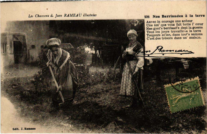 Carte postale ancienne Nos Berriaudes a la terre