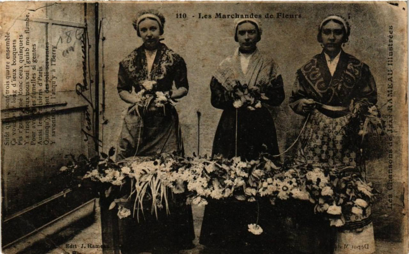 Carte postale ancienne Les Marchandes de Fleurs