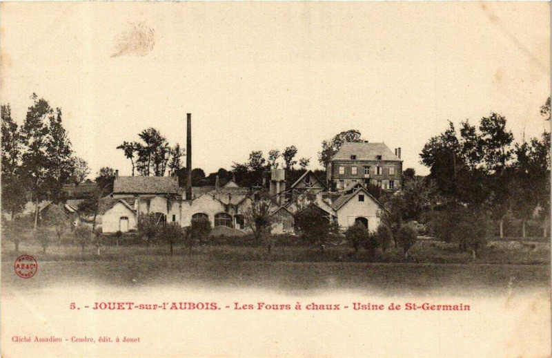 Carte postale ancienne Jouet-sur-l'Aubois Las Fours a chaux - Usine de Saint-Germain à Jouet-sur-l'Aubois