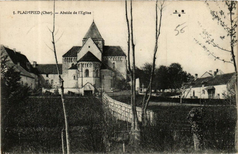 Carte postale ancienne Plaimpied Abside de Eglise