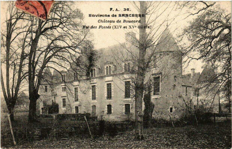 Carte postale ancienne Env. de Sancerre Chateau de Boucard Vu des Fosses à Sancerre