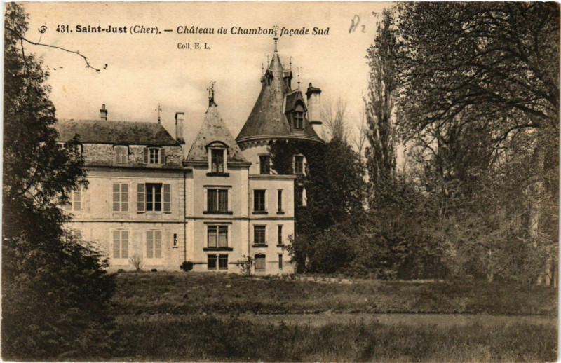 Carte postale ancienne Saint-Just - Chateau de Chambon - Facade Sud à Chambon