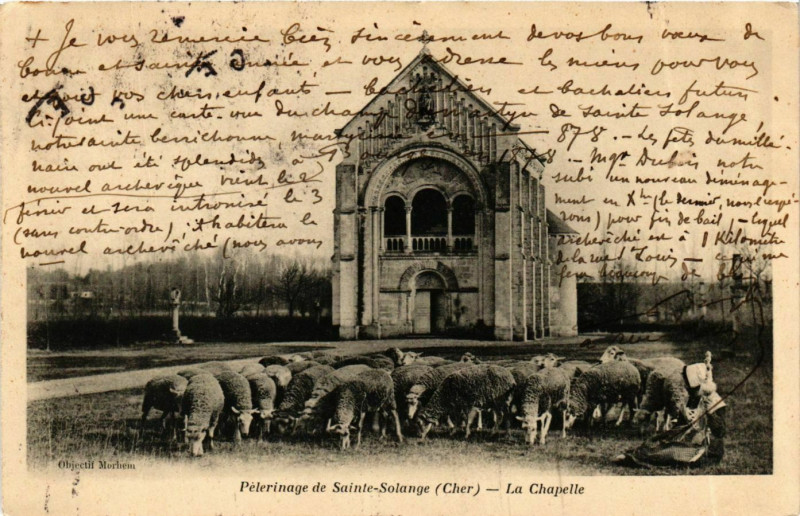 Carte postale ancienne Cher Pélerinage de Saint-Solange La Chapelle