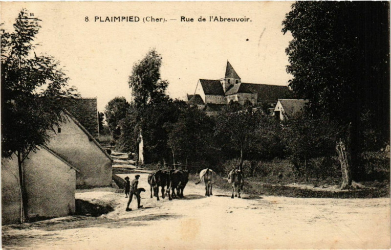 Carte postale ancienne Plaimpied Rue de l'Abreuvoir